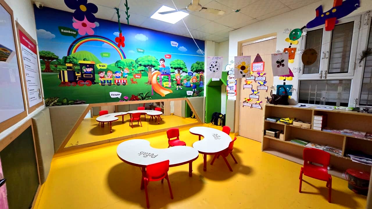 Petals Preschool rainbow classroom Sector 116