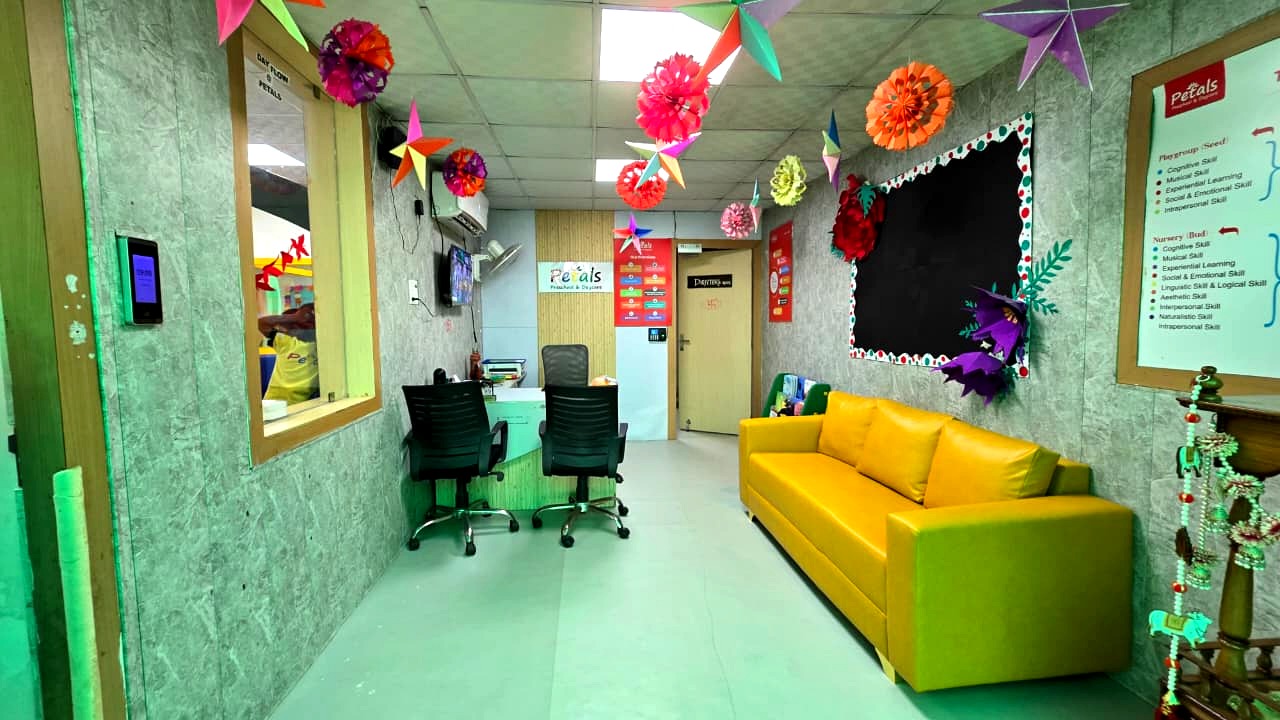 Petals Preschool reception with face recognition Noida